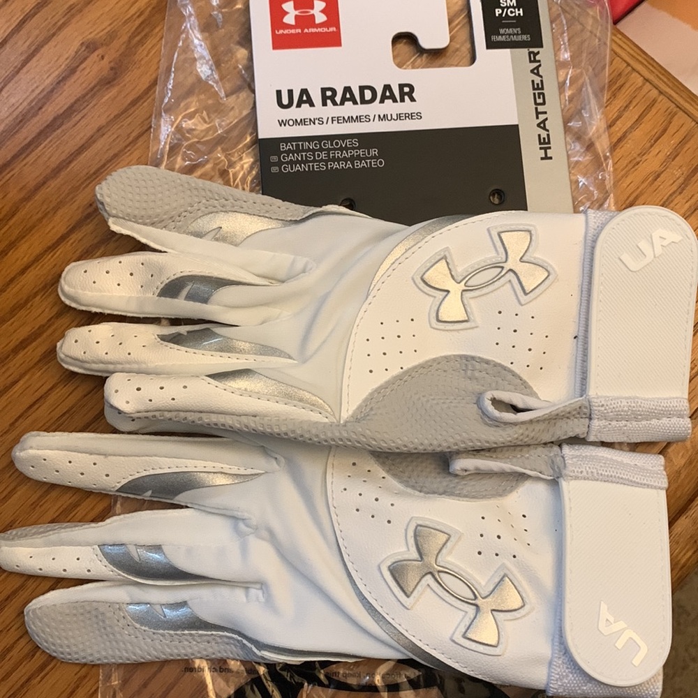 Brand new: Women's UA Radar Batting Gloves- size small
